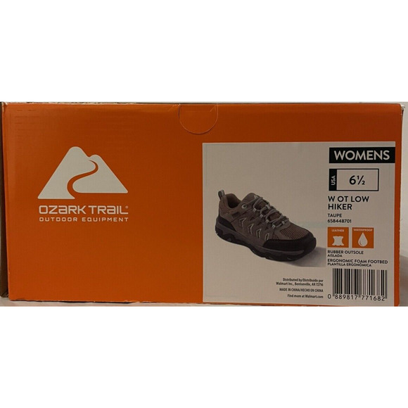 Ozark Trail Women's Taupe Black Suede Mesh Lace Up Hiker Sneakers Shoes 6.5 NEW - Picture 9 of 9
